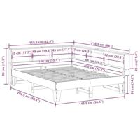 Bed met boekenkast zonder matras grenenhout wasbruin 140x200 cm - thumbnail