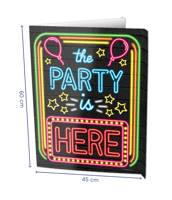 Neon Raambord The Party Is Here (60x45cm) - thumbnail
