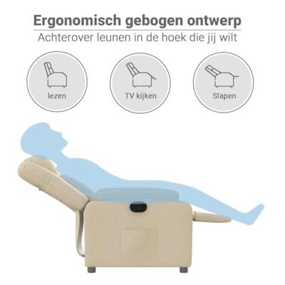 Fauteuil verstelbaar stof crèmekleurig