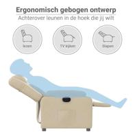 Fauteuil verstelbaar stof crèmekleurig - thumbnail
