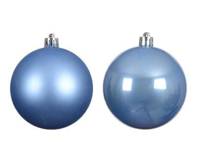 Kerstbal kunststof d8 cm sky blauw 6 st Decoris - Decoris