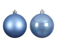 Kerstbal kunststof d8 cm sky blauw 6 st Decoris - Decoris - thumbnail
