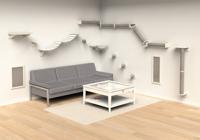 TRIXIE Schraper aan de muur - krabplank voor wandmontage, 38 × 58 cm, grijs-wit - thumbnail