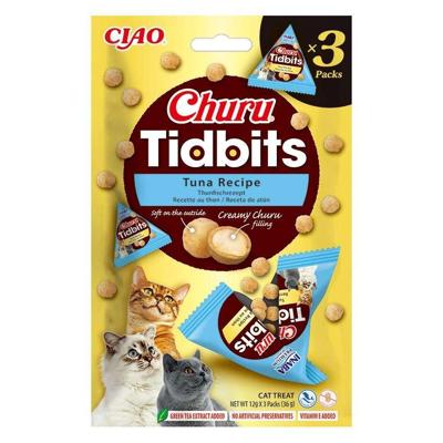 INABA Churu Tidbits Tuna - Kattensnoepje - 3x12g