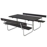 Picknicktafel Zwart Gerecycled Kunststof - Met 2 Rugleuningen - thumbnail