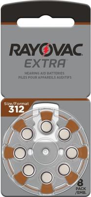 Rayovac Extra type 312 bruin (8 batterijen)