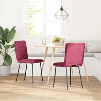 Eetkamerstoelen 2 st fluweel wijnrood - thumbnail