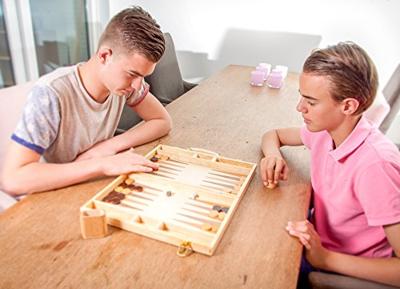 Backgammon hout bruin 48 x 38 cm