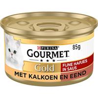 GOURMET GOLD FIJNE HAPJES KALKOEN / EEND 85 GR - thumbnail