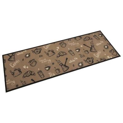 VidaXL Keukenmat wasbaar ochtendprint 60x180 cm fluweel bruin