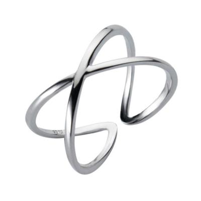 Sterling Silver Simple cross open ring sieraden