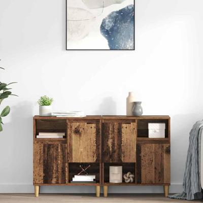 Dressoirs 2 pcs Oud Hout 60 x 35 x 70 cm Bewerkt hout