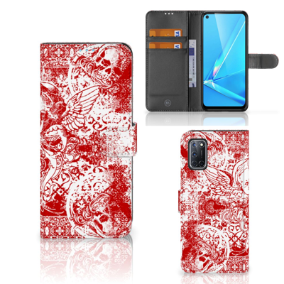 Telefoonhoesje met Naam OPPO A72 | OPPO A52 Angel Skull Rood Telefoonhoesje met Naam OPPO A72 | OPPO A52 Angel Skull Rood