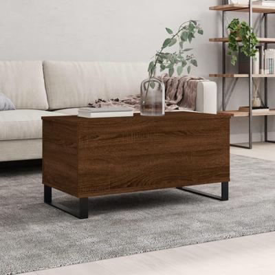 Salontafel 90x44,5x45 cm bewerkt hout bruin eikenkleur