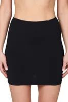 Korte onderrok dames- 40 CM - Gladde onderrok - wit - zwart - huidskeur - thumbnail