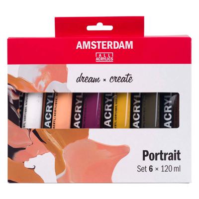 Bruynzeel Amsterdam standard series acrylverf portret set 120ml, 6dlg.