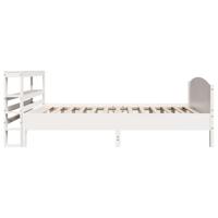 Bedframe zonder matras massief grenenhout wit 150x200 cm - thumbnail