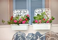 Bama fioriera bloem-balkonbakken privacy 60x22x64 cm 2 stuks wit - thumbnail