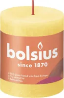 Bolsius stompkaars rustiek shine 6.8x8cm sunny yellow - thumbnail