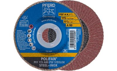 PFERD TOOLS 67648115 PFF 115 A 80 PSF STEELOX Lamellenschijf Diameter 115 mm Boordiameter 22.23 mm RVS, Staal 10 stuk(s) PFERD TOOLS 67648115 PFF 115 A 80 PSF STEELOX Lamellenschijf Diameter 115 mm Boordiameter 22.23 mm RVS, Staal 10 stuk(s)