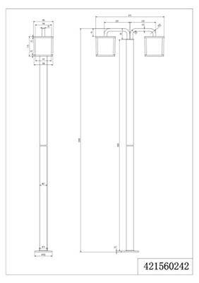 Trio BuitenlantaarnCubango 2-lichts antraciet - 421560242