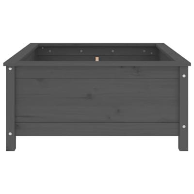 Plantenbak 82,5x82,5x39 cm massief grenenhout grijs
