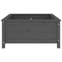 Plantenbak 82,5x82,5x39 cm massief grenenhout grijs - thumbnail