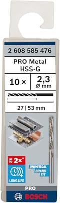 Bosch Accessories 2608585476 HSS Metaal-spiraalboor 2.3 mm Gezamenlijke lengte 53 mm Geslepen DIN 338 Cilinderschacht 10 stuk(s) Bosch Accessories 2608585476 HSS Metaal-spiraalboor 2.3 mm Gezamenlijke lengte 53 mm Geslepen DIN 338 Cilinderschacht 10 stuk(s)