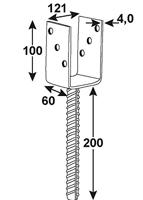 Connex Bodemverankering U 121X60X200 Vvz - HV4240 - thumbnail