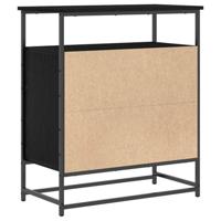 Dressoir Zwart eiken 69 x 35 x 80 cm Bewerkt hout - thumbnail