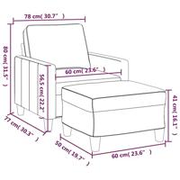 Fauteuil met voetenbank 60 cm stof wijnrood - thumbnail