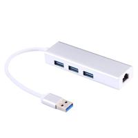 Aluminium Shell 3 USB3.0 poorten HUB + USB3.0 Gigabit Ethernet-Adapter voor MacBook - thumbnail