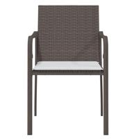 Tuinstoelen 2 st met kussens 56x59x84 cm poly rattan bruin - thumbnail