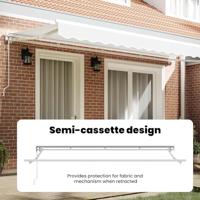 VidaXL Inklapbaar zonnescherm wit 400 x 200 cm polyester en metaal - thumbnail