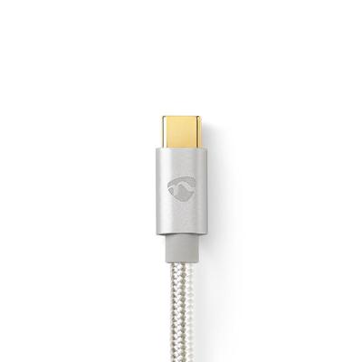 USB 2.0-Kabel voor Synchroniseren, Opladen en AV-Ondersteuning | Verguld 1,0 m | USB C Male naar USB A Male | Voor Aansluiten van Smartphones en Mobiele Apparaten