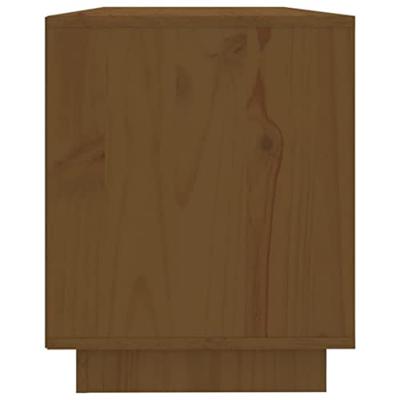 Tv-meubel 110,5x35x44 cm massief grenenhout honingbruin