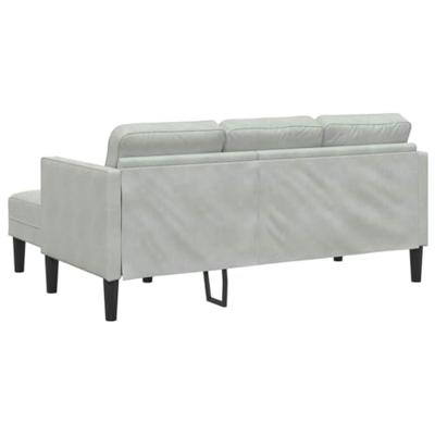 Bankstel 2 pcs Lichtgrijs 173 x 131 x 67 cm Fluweel