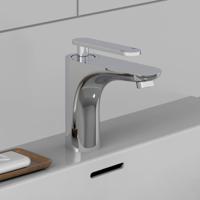 ORCA ééngreepsmengkraan wastafel, chroom keramische schijven geluidsarme, verwisselbare 35 mm-cartouche flexibele metalen aansluitslangen 400 mm volgens DVGW/KTW-A 1 ¼" (Ø ca. 4 cm) metalen-a - thumbnail