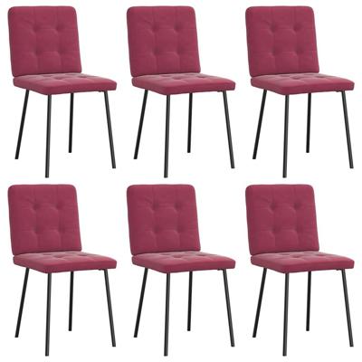 Eetkamerstoelen 2 st stof wijnrood