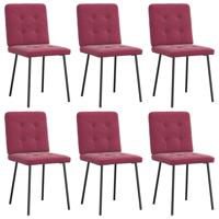 Eetkamerstoelen 2 st stof wijnrood - thumbnail