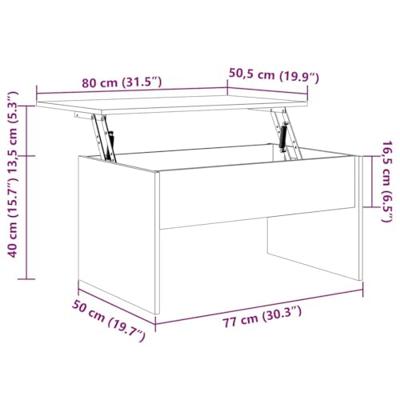 Salontafel 80x50,5x41,5 cm bewerkt hout oud houtkleurig