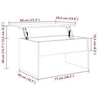 Salontafel 80x50,5x41,5 cm bewerkt hout oud houtkleurig - thumbnail