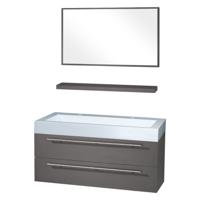Differnz Force badkamermeubel 100cm 2 kraangaten antraciet met spiegel en planchet - thumbnail
