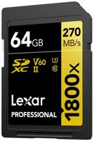 Lexar Professional SDXC 64GB BL 1800X UHS-II V60 Gold - thumbnail