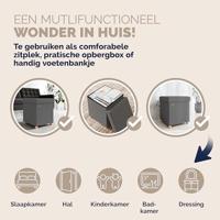 Opvouwbare poef met opslag donkergrijs - thumbnail