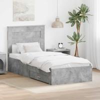 Bedframe met hoofdeinde Beton Grijs 100 x 200 cm Bewerkt hout - thumbnail