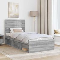 Bedframe Grijs Sonoma 75 x 190 cm Massief grenenhout - thumbnail