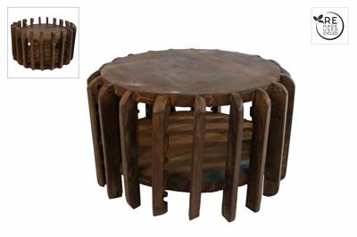 3R Sokkel brick mould recycle antiek bruin hout 34x38x38cm