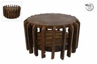 3R Sokkel brick mould recycle antiek bruin hout 34x38x38cm - thumbnail