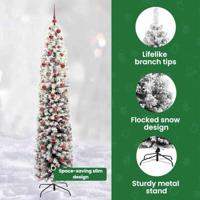 VidaXL Kunstkerstboom groen 210 cm pvc en staal en kunststof - thumbnail